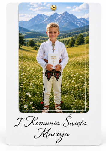 zaproszenie komunijne ze zdjęciem z góralem.png