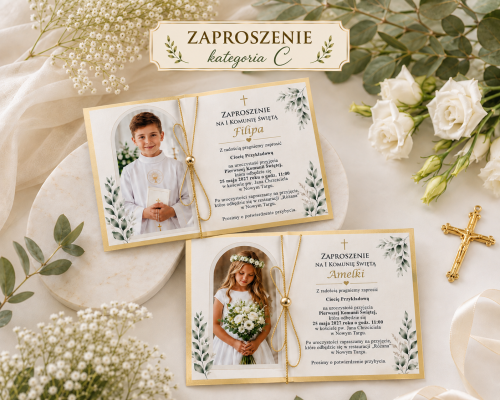 zaproszenie na komunię ze zdjęciem
