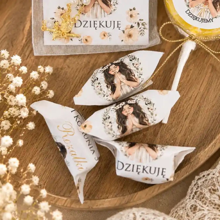 krówki z dziewczynką na komunię
